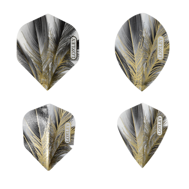 Grey Gold Feather Flights